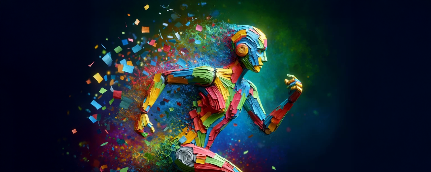 Abstract shapes representing AI